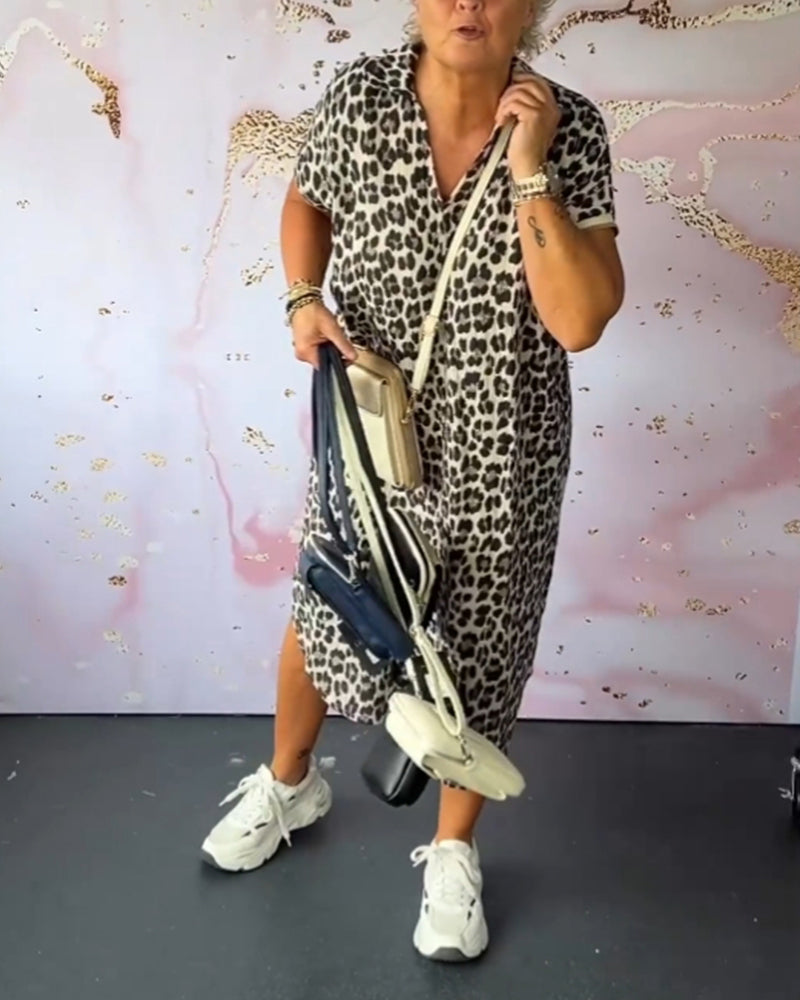Wiesława – Elegancka sukienka w panterkę