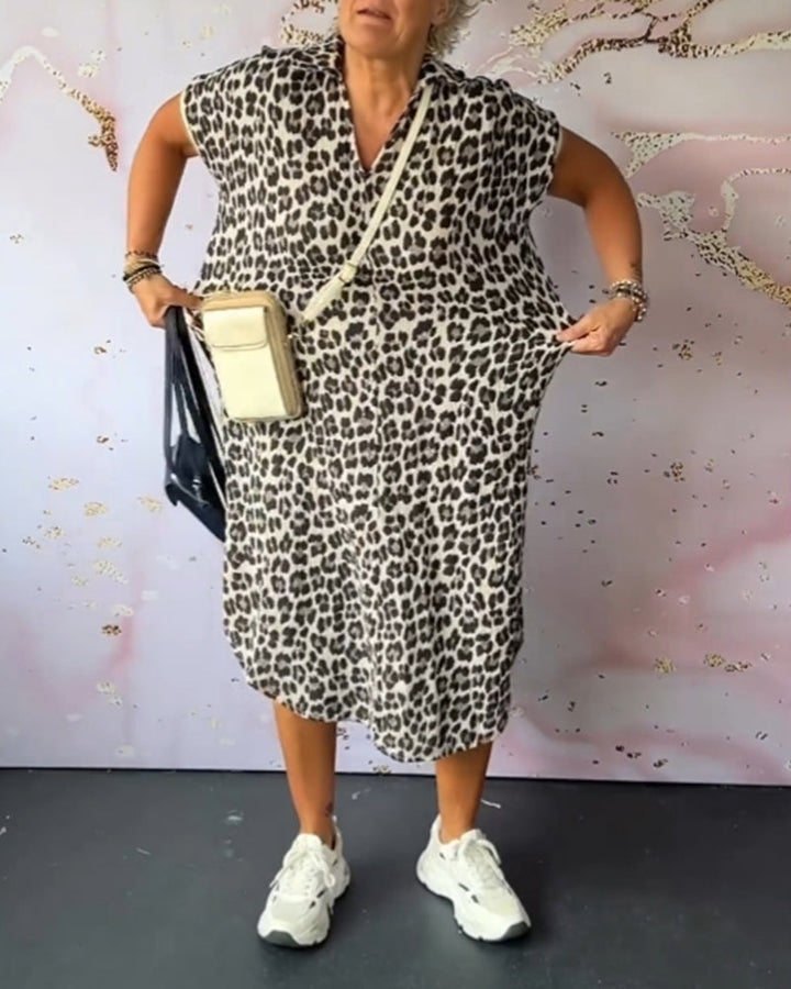 Wiesława – Elegancka sukienka w panterkę